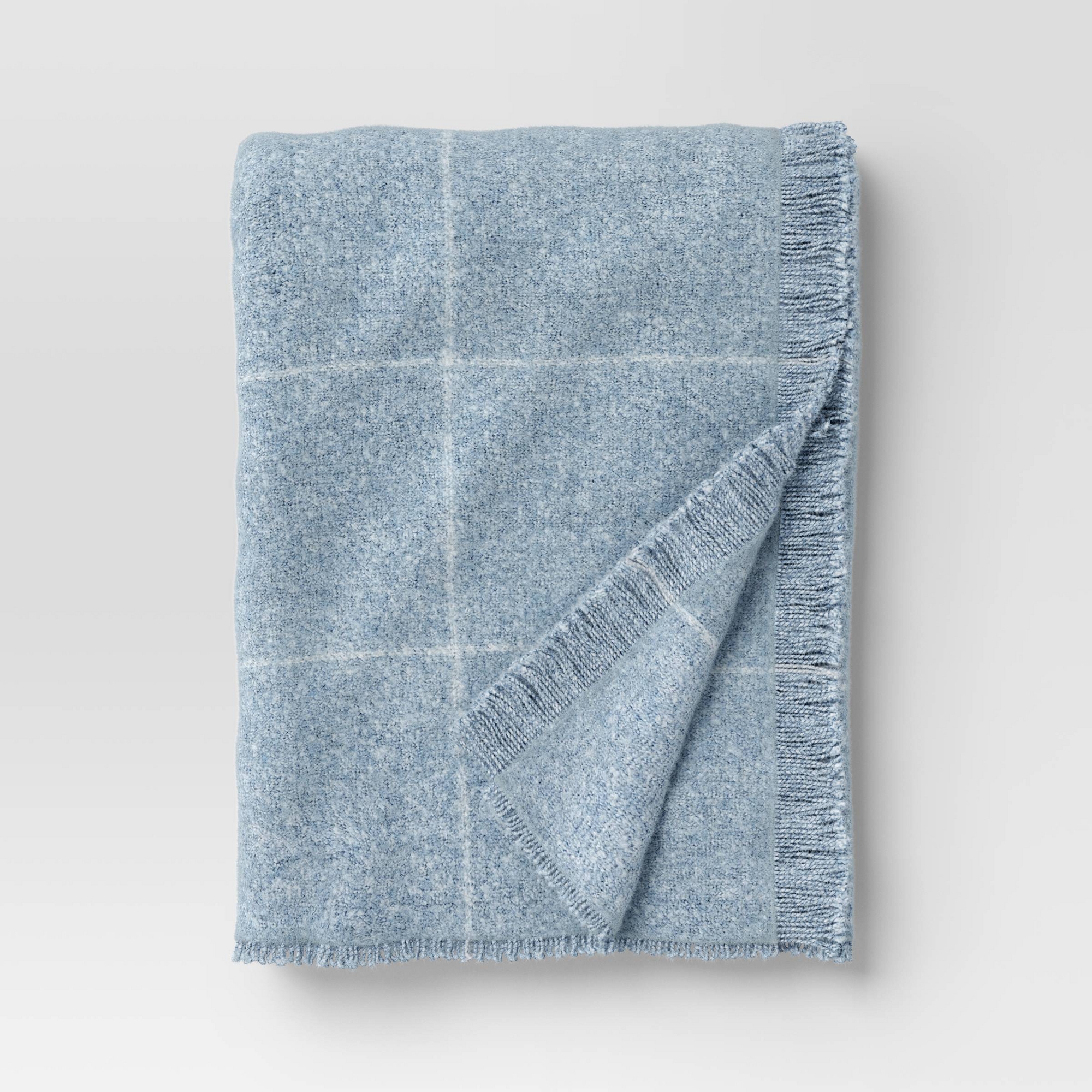 Windowpane Boucle Throw Blanket Blue/Cream - Threshold™