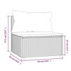 vidaXL Patio Middle Sofa - Black Poly Rattan with Cushions, Weather-Resistant, Powder-Coated Steel Frame, Modular Design, Padded Comfort - 4 of 4