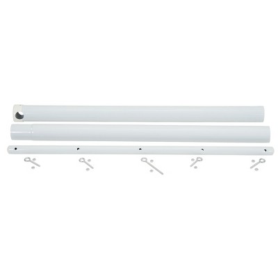 White Powder-Coated Steel T-Post Clothesline Pole with Plastic End Caps