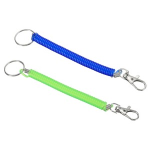 Unique Bargains Spiral Retractable Spring Coil Keychain for Bag Wallet Decorations 2 Pcs - 1 of 4