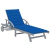 vidaXL Patio Lounge Chair Outdoor Sunbed Folding Sunlounger Solid Acacia Wood - Royal Blue - 2 of 4