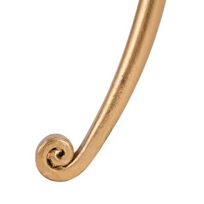 Venetian White Marble and Gold Metal Round Occasional Table