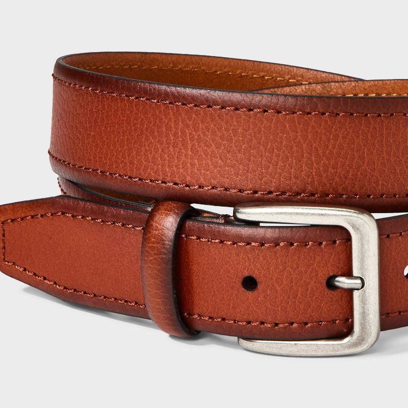 Men's Leather Dress Belt - Goodfellow & Co™ Tan, 4 of 5