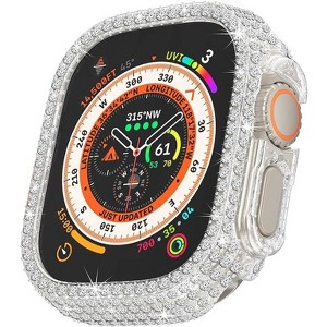 Worryfree Gadgets Hard Case for Apple Watch Ultra 49mm Full Cover Bling Shockproof Protective Frame, Transparent - 1 of 3