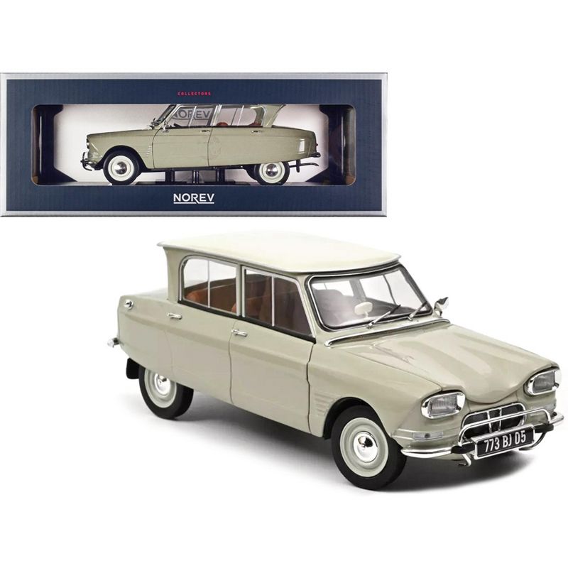 1965 Citroen Ami 6 Pavos White with Beige Top 1/18 Diecast Model Car by Norev, 1 of 4