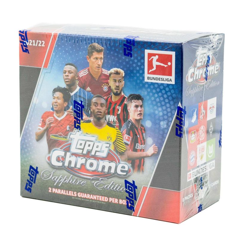 Topps Bundesliga Soccer 2021/22 Chrome Hobby Box Sapphire Edition | 8 Packs, 2 of 8