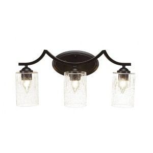 Toltec Lighting Zilo 3 - Light Vanity in  Dark Granite with 4" Clear Bubble Shade - 1 of 1