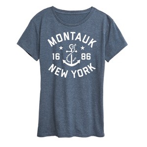 Women's - Instant Message - Montauk New York Short Sleeve Graphic T-Shirt - 1 of 4