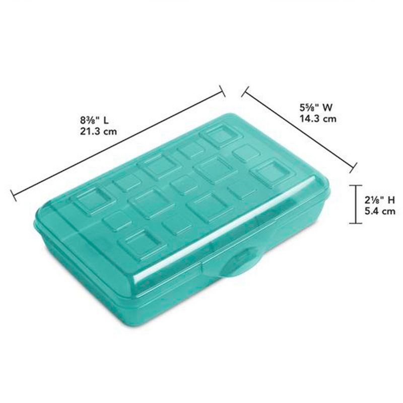 Sterilite Small Translucent Plastic Pencil Box Case with Lid for School & Office Supplies Pen Holders, 5 of 7