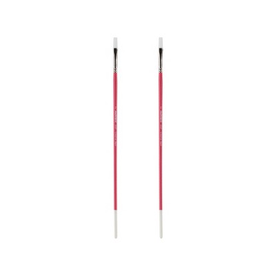 Creative Mark Pro White Soft Filament Acrylic Paint Brushes - Flat  Sets of 2 - Versatile Synthetic Brushes for Acrylic Painting , Gouache, Oils &