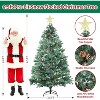 6.5ft Pre-Lit Artificial Christmas Tree with 350 Warm White  Lights, 1000 Trunk Tips & Metal Stand, Includes Star Topper for Home - 3 of 4