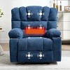 Chenille Manual Recliner Chair,Upholstered Recliner with 8-Point Vibration and Lumbar Heat,Massage Recliner Chair for Living Room-Koiai - 2 of 4