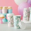 Juvale 24-Pack Floral Disposable Coffee Cups with Lid, 16 Oz, 4 Pastel Colors, Cute Paper To-Go Cups for Hot Drinks - 4 of 4