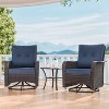 ALAULM 3 Pieces Patio Swivel Rocker Wicker Chairs-Outdoor Swivel Rocking Chairs with 1 Rattan Coffee Table - 2 of 4