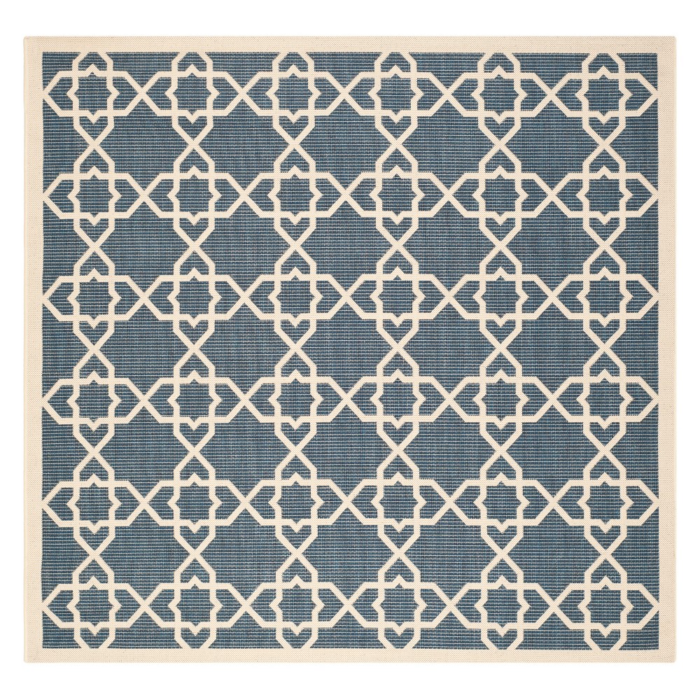 4' x 4' Bourges Outdoor Rug Navy/Beige - Safavieh