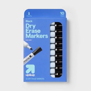 10pk Chisel Tip Dry Erase Markers Black - up&up™ - 1 of 4