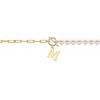 Elegant 14K Gold Plated Initial Pearl Link Chain Necklace: A Personalized and Timeless Treasure for Every Occasion. - 2 of 3