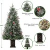 coucheta 4.5 FT Prelit Premium Snow Flocked Artificial Christmas Tree, Mini Prelit Xmas Pine Tree - 2 of 3