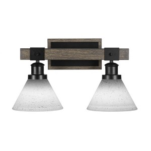 Toltec Lighting Tacoma 2 - Light Vanity in  Black/Painted Wood with 7" White Muslin Shade - 1 of 1