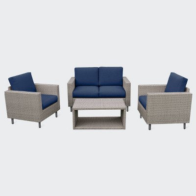 Tybee 4pc Seating Set - Navy - Leisure Made