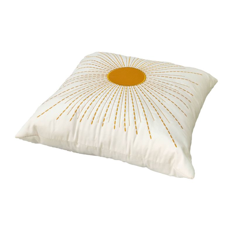 Satin Square Decorative Pillow Ivory/Dark Yellow - Room Essentials&#8482;, 5 of 9