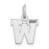 Black Bow Jewelry 14k White Gold, Amanda Collection, Small Block Style Initial W Pendant - 3 of 4
