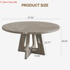 Kitchen 47 inch Round Dining Table for 4-6, Farmhouse Kitchen Table w/Wooden Pedestal Base, Gray Wood Top - 2 of 4