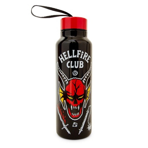 Stranger Things Hellfire Club 32-Ounce Twist Spout Water Bottle and Sticker  Set