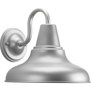 Progress Lighting District 1-Light Outdoor Wall Lantern, Metallic Gray, Metal Shade - 1 of 4