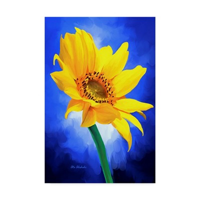 Vibrant Yellow Sunflower on Blue Canvas Print, 22'' x 32''