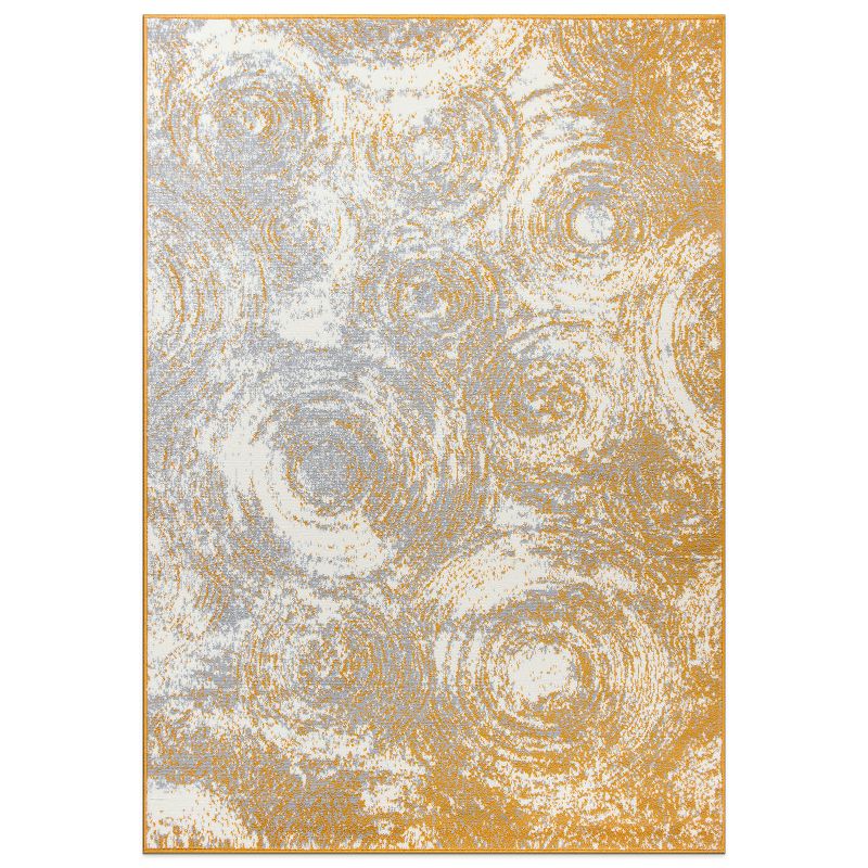 World Rug Gallery Contemporary Distressed Circles Area Rug, 1 of 12