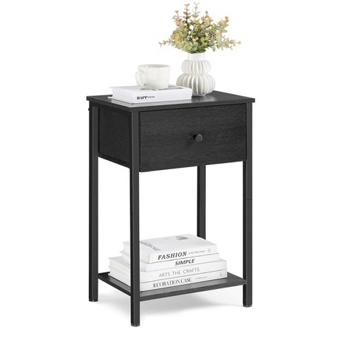Vasagle Nightstand Side Fabric Drawer 24 inch Tall End Table With