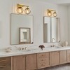 PAKOKULA 14.96 in. 2-Light Gold Vanity Light with Clear Globe Glass Shades, Bathroom & Dressing Table Wall Sconce, Dimmable, UL Certified - 2 of 4