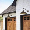 Dewdrop 28.7" Black Iron Outdoor Wall Light, 1-Light Farmhouse Rustic Exterior Fixture with White Rivets for Porch, Patio, Garden - 4 of 4