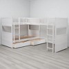 Triple Twin Bunk Bed with Attached Loft, Storage Drawers, Built-In Ladder and Play Area, Wood Frame - 4 of 4