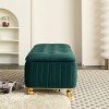 Modern Tufted Ottoman Bench with Hidden Storage and Gold Accents for Living Room, 47.2" Wide -3irtyhousy - 3 of 4