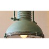 Antique Turquoise Pendant Light with Glass and Wire Cage – 46"Tall by Kalalou - 2 of 3