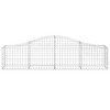 vidaXL Galvanized Iron Arched Gabion Basket, Decorative and Sound-Insulating Garden Barrier with Durable Construction and Wide Application, Silver - 3 of 4