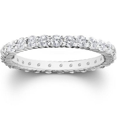 Pompeii3 Platinum 1ct Prong Diamond Eternity Wedding Ring
