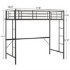 Karl Home Full Loft Bed with Stairs Metal Single Loft Bunk Bed with Safety Guard Rails and 2 Side Ladder, No Spring Box Need - 2 of 4