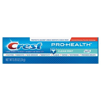 Crest Pro-Health Smooth Formula Clean Toothpaste - Mint - Trial Size - 0.85oz
