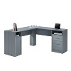 NicBex Home Office Desk L-Shape Morden Writing Desk with 2 Drawers, 2 Shelves, 1 Storage Cabinet, Wooden Desktop and Legs for Study and Work - 2 of 4