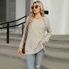 Coolmee Womens Sweaters Fall Winter Crewneck Long Sleeve Shirts Fall Outfits Fashion Clothing Side Slit Shirt with Button - 4 of 4