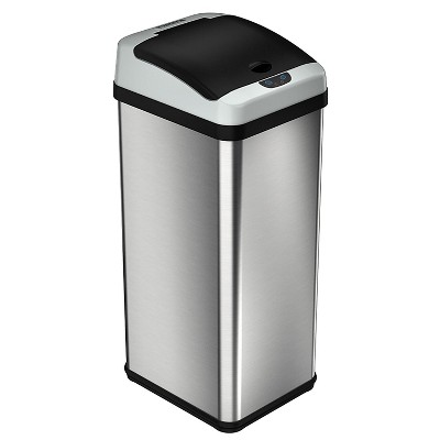 Black 13-Gallon Kitchen Trash Can with Touch Free Motion Sensor Lid