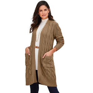 Jessica London Cable Duster Sweater - 1 of 4