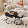 KTMBDW Nesting Coffee Table Set of 2, 27.6inch Round Coffee Table with Sturdy Metal Frame, End Table Side Tables for Living Room Bedroom - 2 of 4