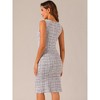 INSPIRE CHIC Women's Tweed Summer Sleeveless Elegant Plaid Bodycon Midi Dress - 3 of 4