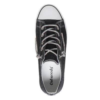 Женские кроссовки Outwoods Womens Logan 8 Canvas Low Top Sneaker with Sparkle Laces, Black (9) — фото 4