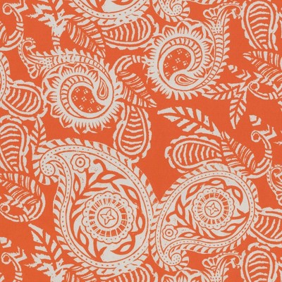 16.5'' Orange and White Paisley Square Throw Pillow Set
