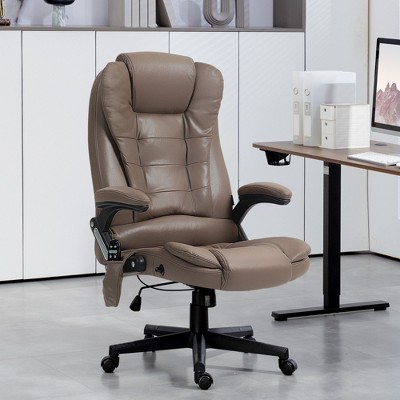 PAGED Adjustable Height Office Chair, Modern Massage Chair with Reclining Back and Heating Function, Ergonomic Executive Chair for Office